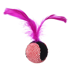 Игрушка для кошек Foxie Moulin Мяч с перьями, розовая