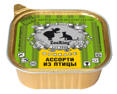 Консервированный корм для кошек ZooRing паштет Ассорти из птицы 100 гр*16