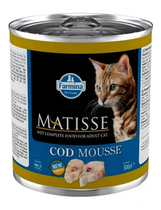 Влажный корм для взрослых кошек Farmina Matisse мусс с треской - 300 г х 6 шт