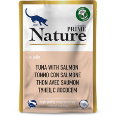 Влажный корм для взрослых кошек PRIME NATURE с тунцом и лососем, в желе - 100 г x 24 шт P.R.I.M.E.