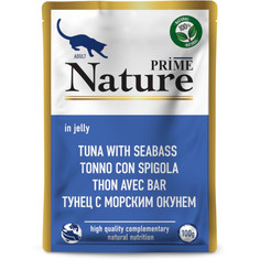 Влажный корм для взрослых кошек PRIME NATURE тунец и морской окунь, в желе - 100 г x 24 шт P.R.I.M.E.