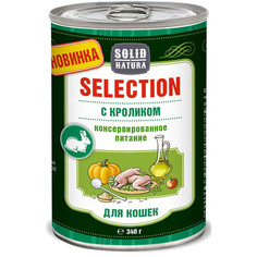 Влажный корм для взрослых кошек Solid Natura Selection с кроликом - 340 г х 12 шт