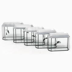 Пижон Комплект аквариумов панорамные Матрешка с крышками, 15, 20, 25 ,30 ,40 л