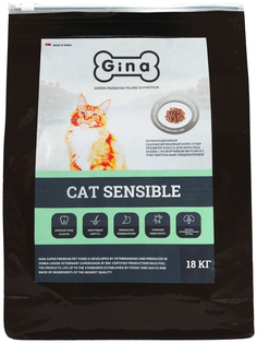 Корм сухой Gina Sensible для кошек, 18 кг