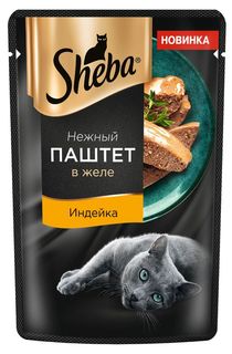 Влажный корм Sheba Нежный паштет в желе Индейка для кошек 75 г