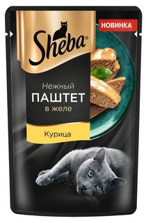 Влажный корм Sheba нежный паштет в желе с курицей для кошек 75 г
