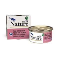 Влажный корм для кошек PRIME NATURE тунец с лососем в бульоне банка 85г P.R.I.M.E.