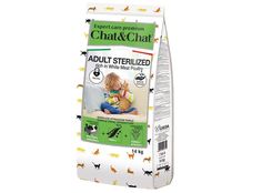 Сухой корм Chat & Chat для стерилизованных кошек, с белым мясом птицы, 14 кг