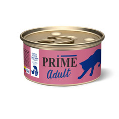 Влажный корм для кошек PRIME с тунцом, курицей и папайей, 12шт по 85г P.R.I.M.E.