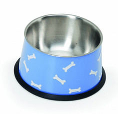 Миска для кошек и собак Camon стальная с тиснением, 500 мл, синяя
