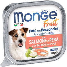 Консервы для собак Monge Fruit, лосось с грушей, 100г