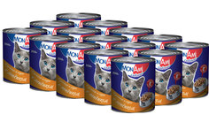 Консервы для кошек MonAmi Delicious кусочки в соусе с ягненком, 15шт по 250г