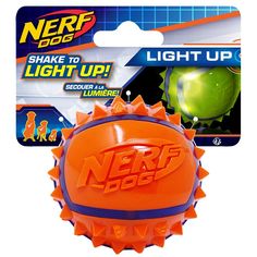 Игрушка для собак NERF Мяч с шипами светящийся, 6см