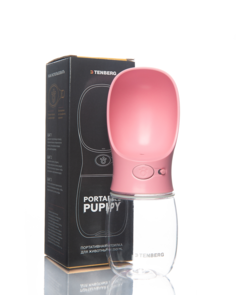 Дорожная поилка для собак Tenberg Portable Puppy, Pink, 350 мл