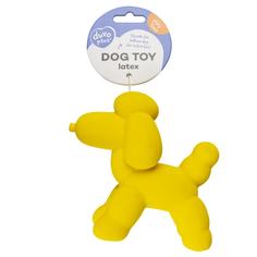 Игрушка для собак латексная DUVO+ Надувной пудель, жёлтая, 14x6x12.5 см