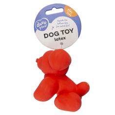 Игрушка для собак латексная DUVO+ Надувной мопс, красная, 9.5x6x8.5см
