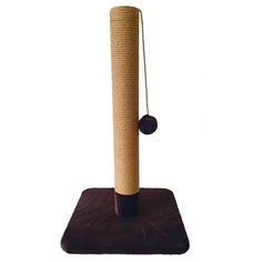 Когтеточка из джута - столбик с шариком 40х40х73см, коричневый Манул