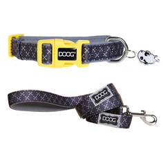 Ошейник для собак DOOG Odie, серо - желтый, M, 32-46см, 130х2.5см