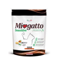 Сухой корм для кошек Miogatto Adult Sensitive с индейкой, 400 г