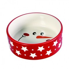 Миска для животных FOXIE Snowman керамическая 12,5х4,5см 300мл