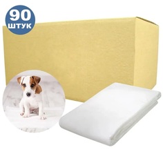 Пеленки впитывающие для домашних животных кошек и собак 60х90 90шт No Brand