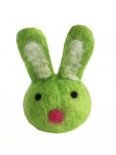 Игрушка из шерсти для кошек и собак LIVEZOO Зайчик GREEN 7 см