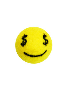 Мяч из шерсти для кошек и собак LIVEZOO Smile Доллар 4 см