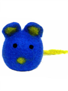 Игрушка из шерсти для кошек и собак LIVEZOO Мышка BLUE 8 см