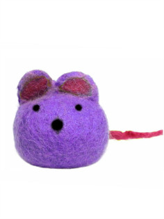 Игрушка из шерсти для кошек и собак LIVEZOO Мышка LILAC 6 см