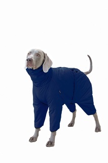 Утепленный комбинезон для собак средних и крупных пород Монморанси, темно-синий, Д3, 70см