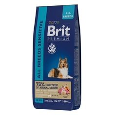 Сухой корм для собак Brit Sensitive с чувствительным пищеварением, ягненок индейка, 18кг Brit*