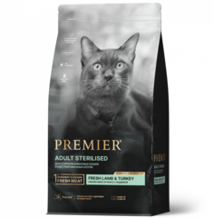 Сухой корм для кошек Premier Cat Sterilised со свежим мясом ягненка и индейки, 400 г