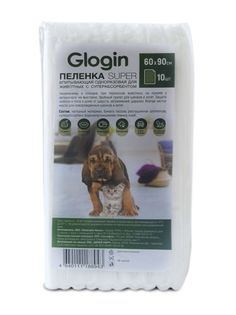 Пелёнки Glogin Super для животных одноразовые впитывающие с суперсорбентом 60x90 см, 10 шт Frais