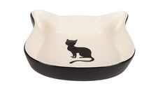 Миска керамическая для кошки Flamingo NALA, черный, белый, 220 мл, 12.5 см