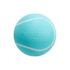 Игрушка для собак Playology Squeaky Chew жевательный мяч с пищалкой, арахис, голубой, 6 см