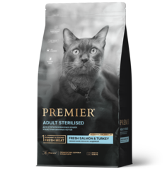 Сухой корм для кошек Premier Adult Sterilised, филе лосося с индейкой, 400 г