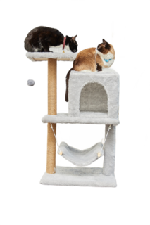 Домик - когтеточка для кошек Бриси с гамаком 61 х 36 х 85 см