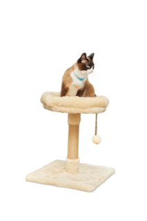 Когтеточка для кошек Pet БМФ Арзан с лежаком, бортиком, с игрушкой, 40 х 40 х 47 см