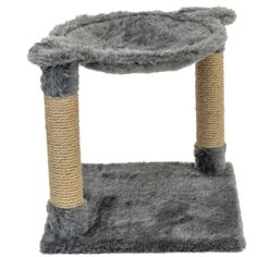 Когтеточка-гамак для кошек PetTails Соня на подставке, джут, темно-серый, 38х38хh39.5см