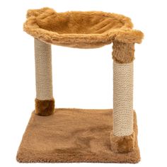 Когтеточка-гамак для кошек PetTails Соня на подставке, джут, коричневый, 38х38хh39.5см