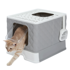 Туалет-домик для кошек Пушистый Ух Chanel, серый