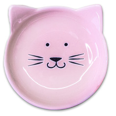 Блюдце для домашних питомцев Mr.Kranch Мордочка кошки 80 мл розовое