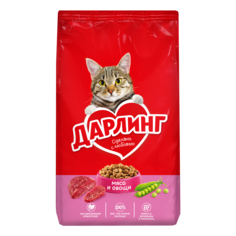 Сухой корм для взрослых кошек ДАРЛИНГ, с мясом и овощами, 760 г