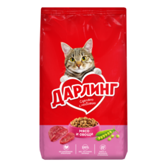 Сухой корм для взрослых кошек ДАРЛИНГ, с мясом и овощами, 1.75 кг