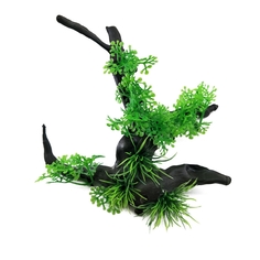 Искусственный декор для аквариума Ripoma Коряга с растениями, 00116697 14х14х10 см