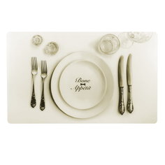 Коврик под миски для животных TARHONG Bone Appetite, бежевый, 29.2 x 48.3 см
