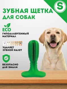 Зубная щетка для животных, зеленый, силикон , размер S, 9.5 х 6.5 х 2.5 см No Brand
