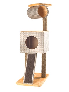 Комплекс для кошек White cat СД-65 В-1 игровой, с когтеточкой, бежевый, 36 x 61 x 113 см Белый Кот