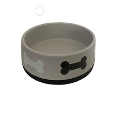 Миска для животных FOXIE Bones серая керамическая 16х16х6 см 850 мл