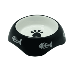 Миска для животных FOXIE Black paw черный, керамическая 13х13х4 см, 150 мл